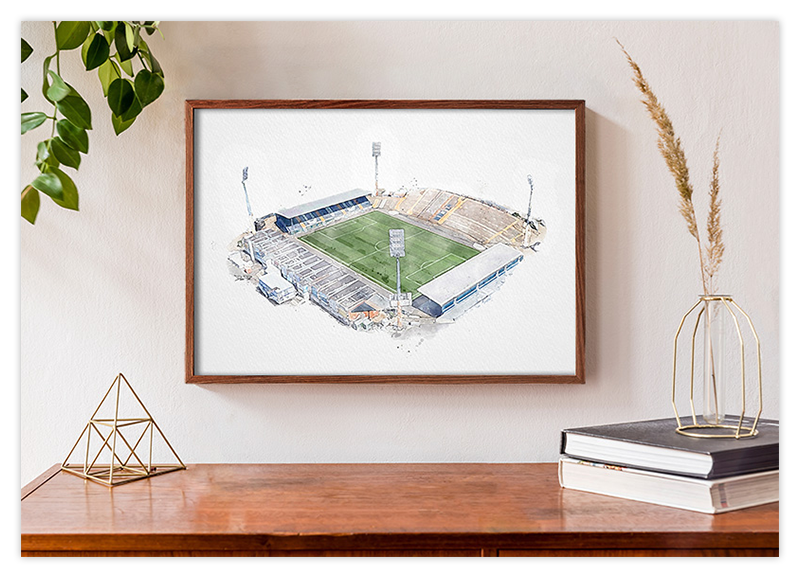 Darmstadt Fussball Stadion - Aquarell Kunstdruck Poster