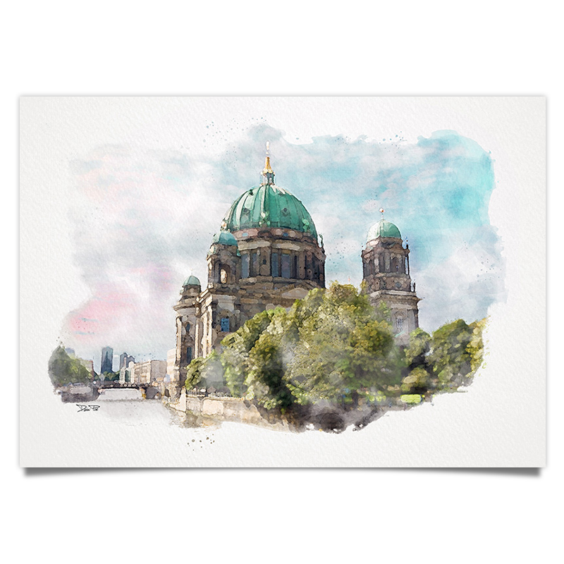 Berliner Dom - Aquarell Kunstdruck