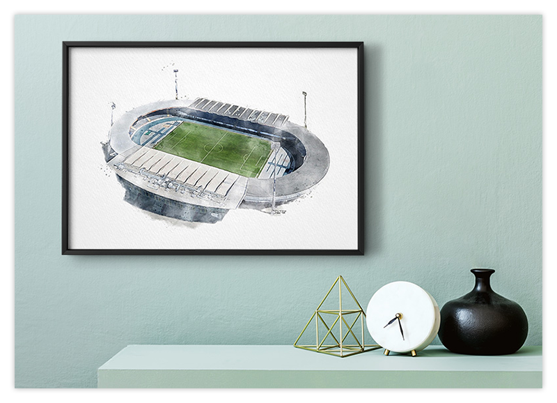 Braunschweig Fussball Stadion - Aquarell Kunstdruck Poster