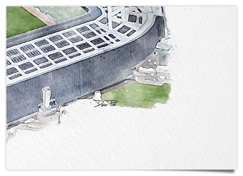 Bremen Fussball Stadion - Aquarell Kunstdruck Poster