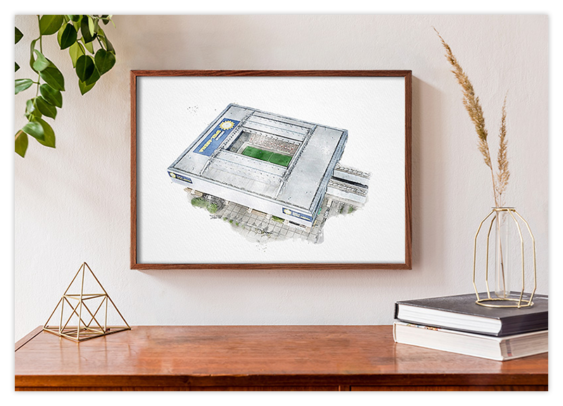 Düsseldorf Fussball Stadion - Aquarell Kunstdruck Poster