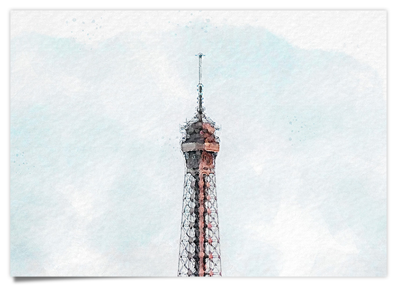 Eiffelturm - Paris - Aquarell Kunstdruck