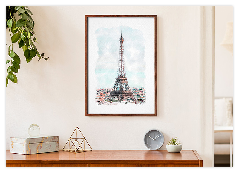 Eiffelturm - Paris - Aquarell Kunstdruck