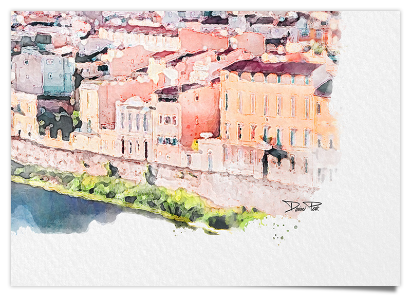 Florenz - Italien - Aquarell Kunstdruck