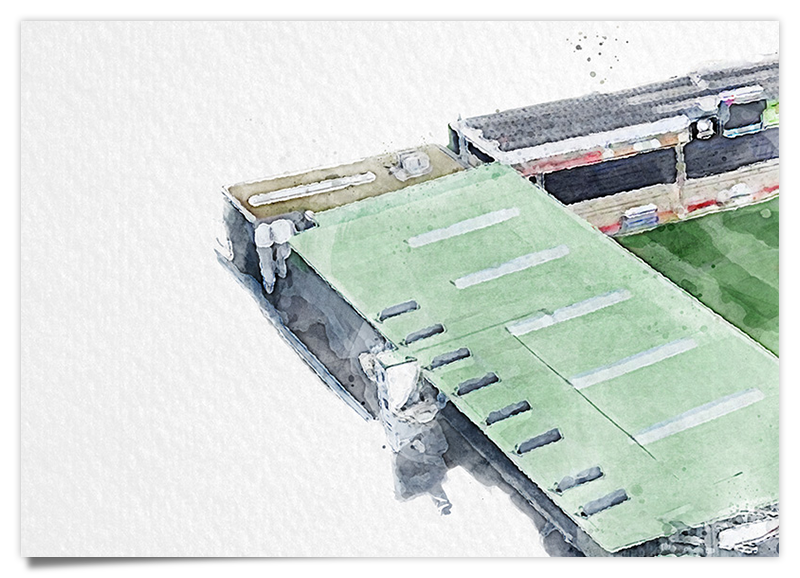 Freiburg Fussball Stadion - Aquarell Kunstdruck Poster