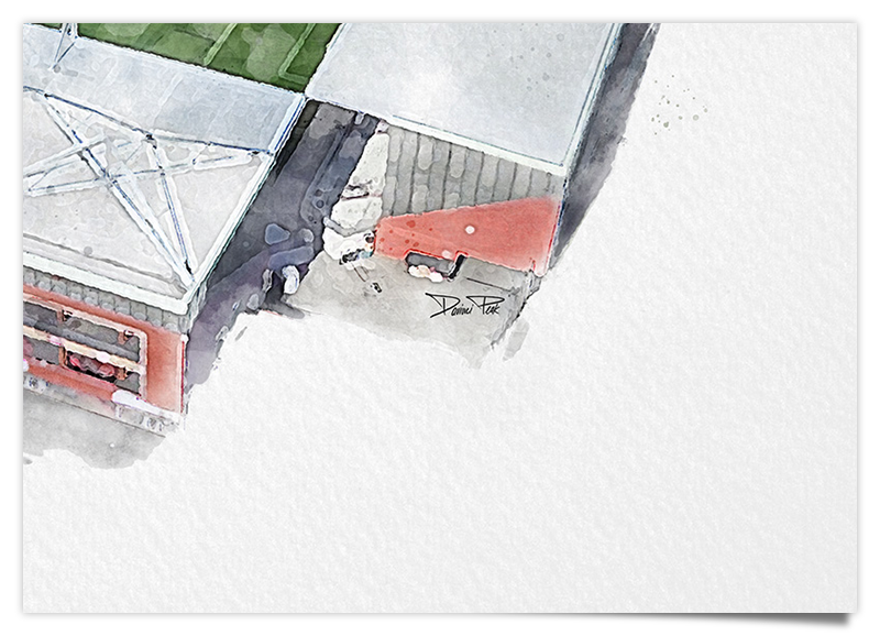 Hamburg St. Pauli Fussball Stadion - Aquarell Kunstdruck Poster
