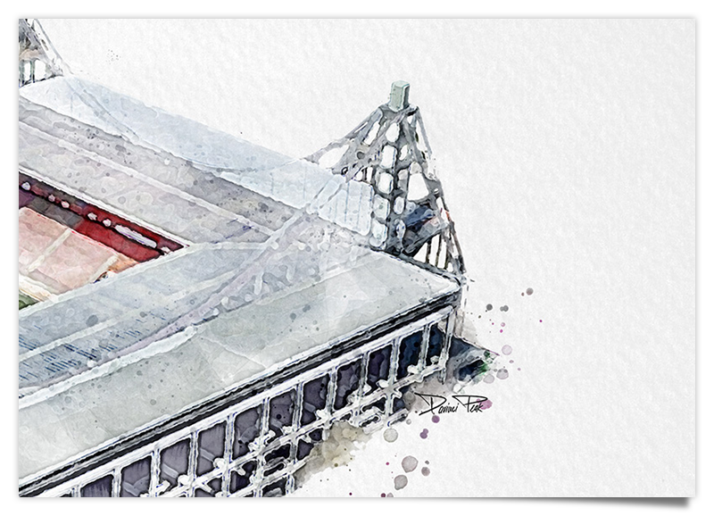 Köln Fussball Stadion - Aquarell Kunstdruck Poster