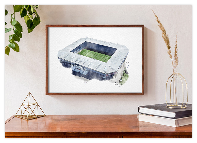 Magdeburg Fussball Stadion - Aquarell Kunstdruck Poster