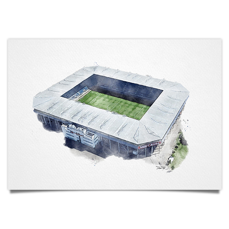 Magdeburg Fussball Stadion - Aquarell Kunstdruck Poster