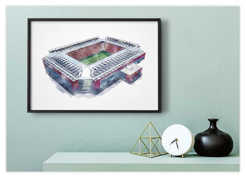 Mainz Fussball Stadion - Aquarell Kunstdruck Poster