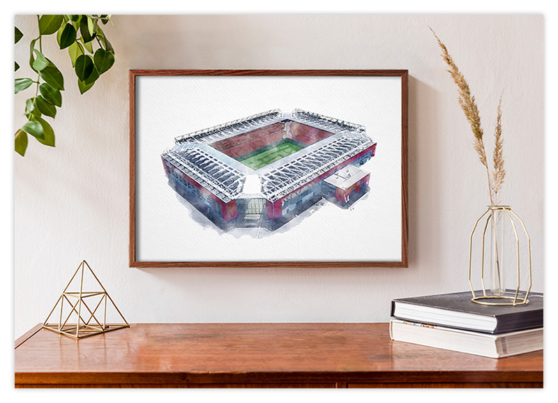 Mainz Fussball Stadion - Aquarell Kunstdruck Poster