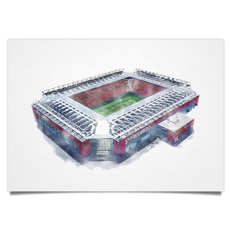 Mainz Fussball Stadion - Aquarell Kunstdruck Poster