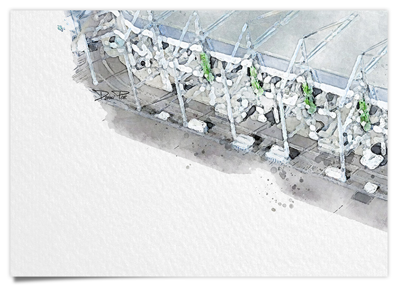 Mönchengladbach Fussball Stadion - Aquarell Kunstdruck Poster