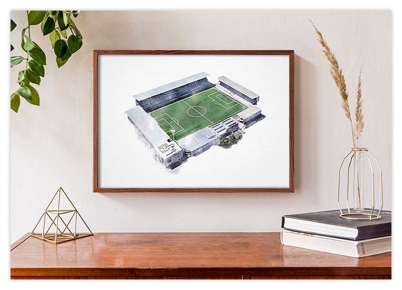 Sandhausen Fussball Stadion - Aquarell Kunstdruck Poster