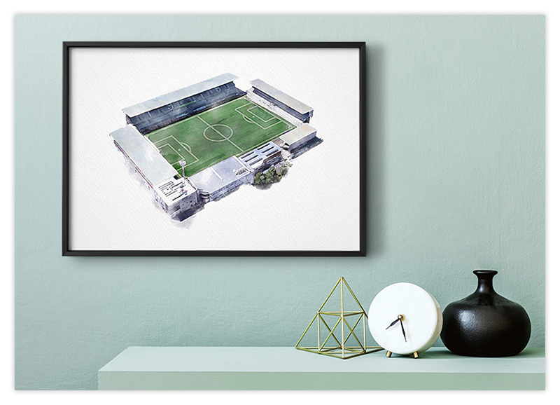 Sandhausen Fussball Stadion - Aquarell Kunstdruck Poster