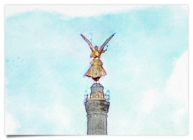 Siegessäule Berlin - Aquarell Kunstdruck