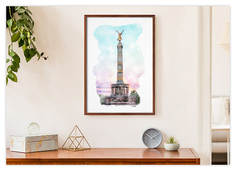 Siegessäule Berlin - Aquarell Kunstdruck