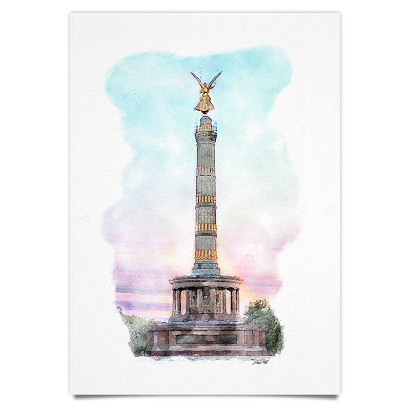 Siegessäule Berlin - Aquarell Kunstdruck